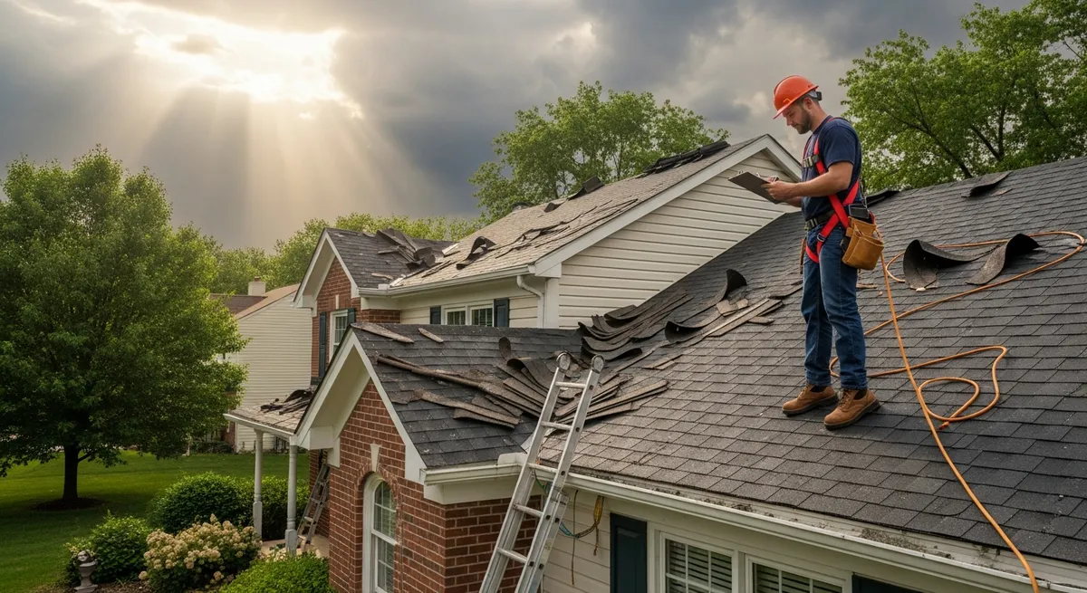 Storm damage roof inspection