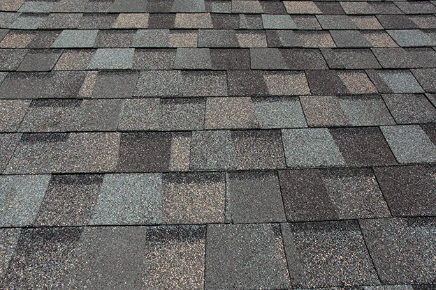 Asphalt shingle samples in gray